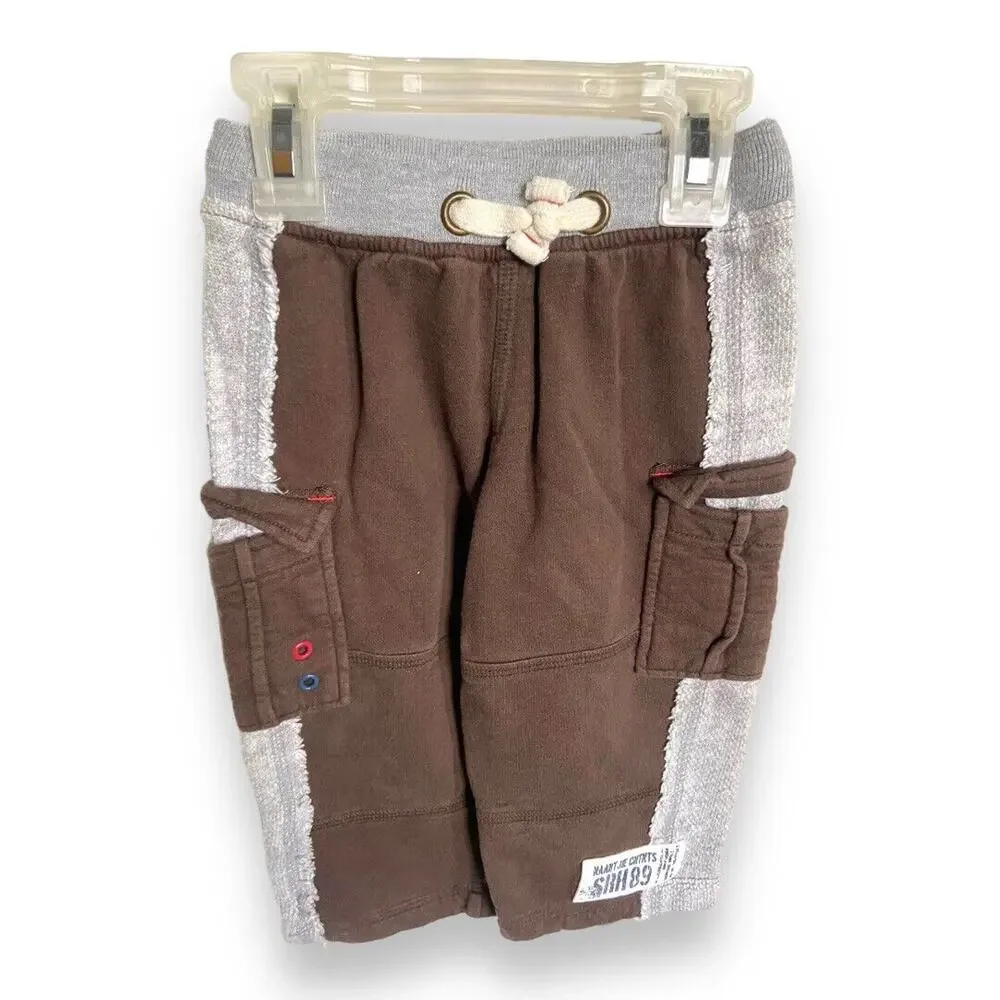 Naartjie Boys Outfit Size 18-24 Mo Brown Gray Stripes Shirt Thick‎ Pants Layered